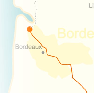 kaart van Bordeaux